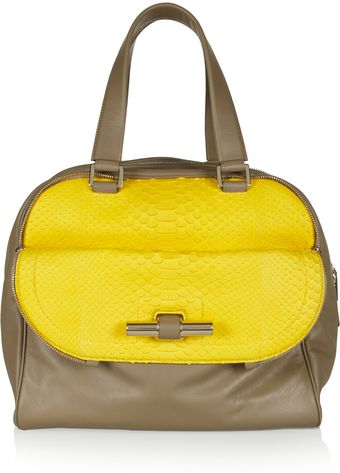  Justine Python and Leather Tote 