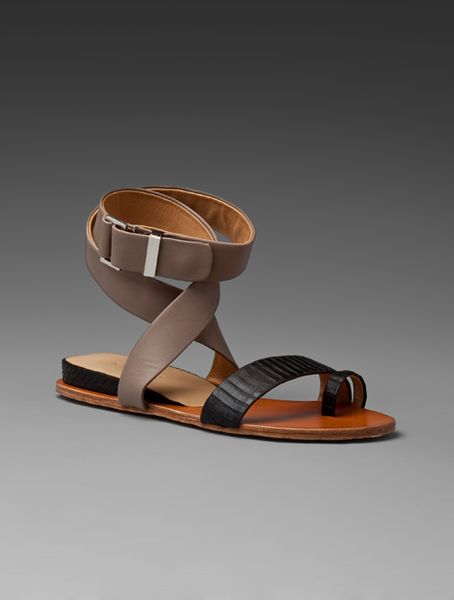 L.a.m.b. Myra Sandal in Elephant/black in Gray (elephant & black) - Lyst