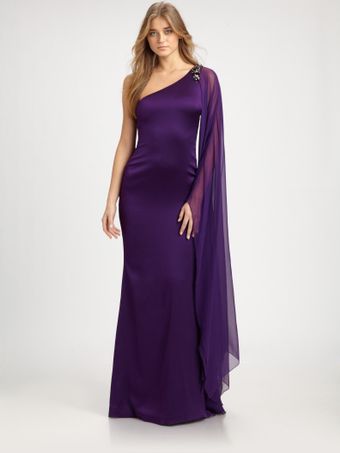  Asymmetrical Silk Gown 