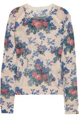 Paul & Joe Sister Kirie Printed Open-knit Cotton Sweater