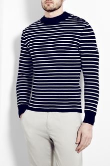 Saint James Navy Cream Matelot Slim Breton Knit - Lyst