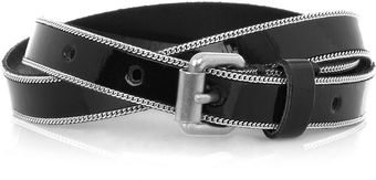  Black Debb Patent Leather Chain Belt 