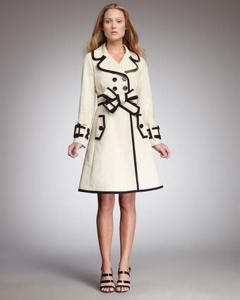 Kate Spade Topliner Two-tone Trenchcoat - Lyst