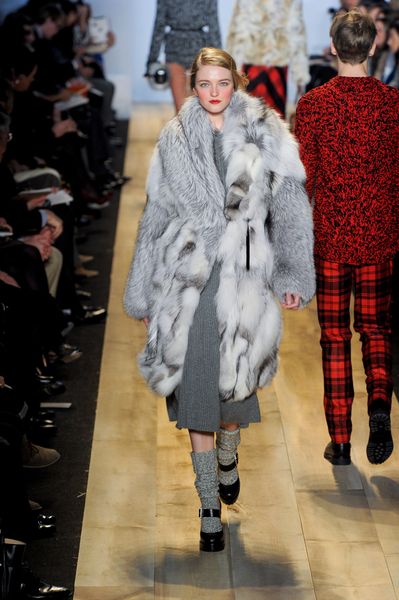 Michael Kors Fall 2012 Wool Grey Midi Dress  in Gray (grey) - Lyst