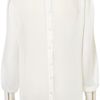 Topshop Chiffon Tuck Detail Blouse By Rare** in White - Lyst