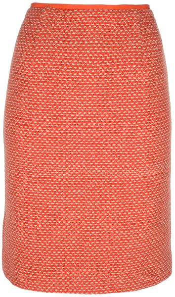 Tory Burch Knitted Skirt in Orange - Lyst