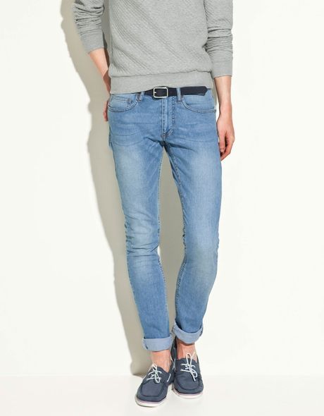 Zara Basic Slim Jeans in Blue for Men