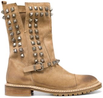 Zara Studded Biker Ankle Boot - Lyst