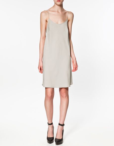 Zara Underwear Dress in White (stone) | Lyst