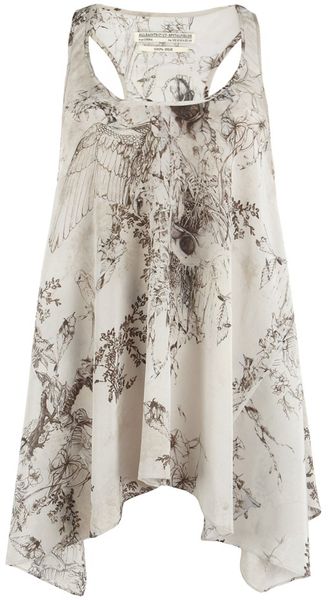 AllSaints Skull De Jouy Racer Tank - Lyst
