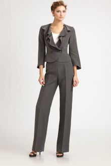 Armani Linensilk Ruffle Jacket - Lyst