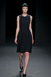 Calvin Klein Fall 2012 Sleeveless Knee-Length Wool Dress in Charcoal Grey - Lyst