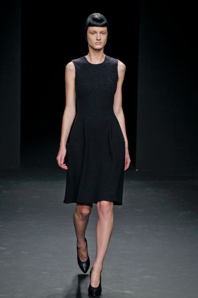 Calvin Klein Fall 2012 Sleeveless KneeLength Wool Dress in Charcoal Grey in Gray - Lyst
