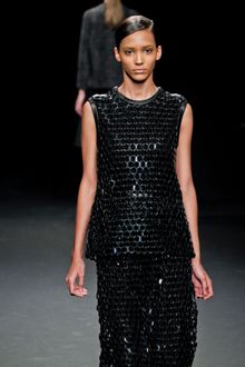 Calvin Klein Fall 2012 Sleeveless Net Top With Leather Binding In Black  - Lyst