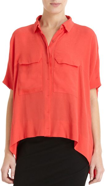 Diane Von Furstenberg Elma Blouse in Red (cherry) - Lyst