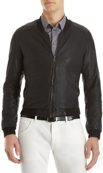 Dolce & Gabbana Ribbed Collar Bomber in Black for Men - Lyst