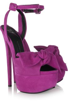 Giuseppe Zanotti Suede Bow Platform Sandals - Lyst