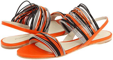 Jil Sander Flat Sandals in Orange (f) - Lyst