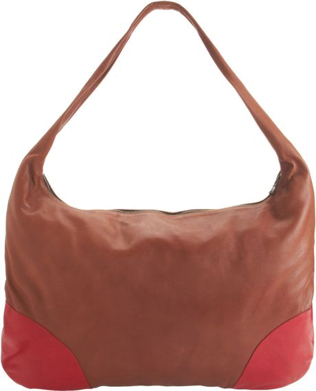 L'agence Top Zip Hobo in Brown (cognac) - Lyst
