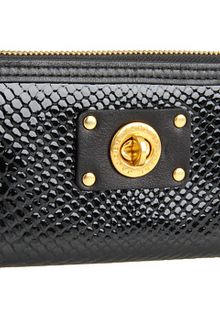 Marc By Marc Jacobs Turnlock Python Shine Slim Zip - Lyst