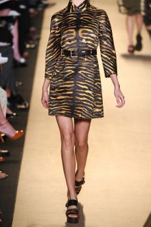 Michael Kors Tiger-Print Cotton-Satin Trench Coat - Lyst