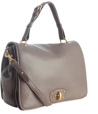  Clay Leather Turnlock Convertible Shoulder Bag 