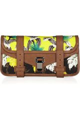 Proenza Schouler Ps1 Tropical-printed Canvas and Leather Clutch