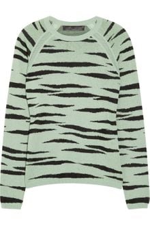 Proenza Schouler Zebra-print Knitted Cotton-blend Sweater - Lyst