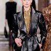 Ralph Lauren Fall 2012 Long Belted Leather Coat With Oversized Lapel And Side Pockets In Black  in Black - Lyst