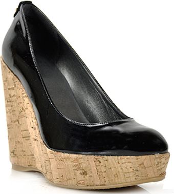 Corkswoon - Black Patent Cork Wedge 
