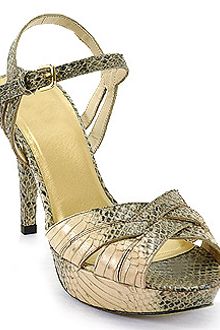 Stuart Weitzman Snakeloopthru - Snake Printed Leather Platform Sandals - Lyst