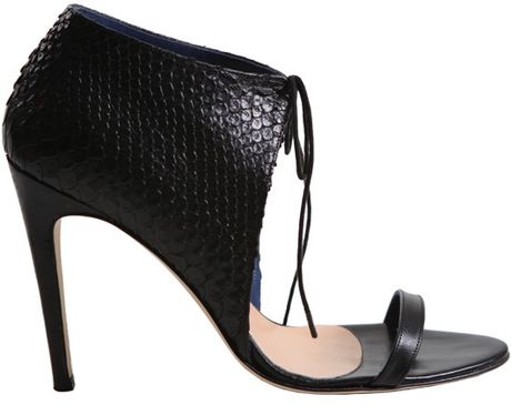 Tibi Stella Heel in Black (black python) - Lyst