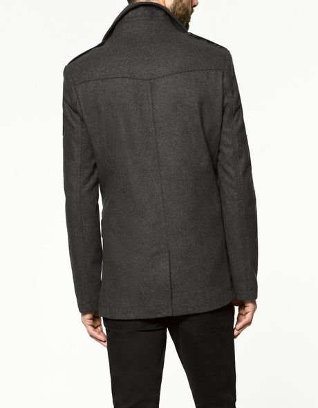 double breasted three quarter length coat