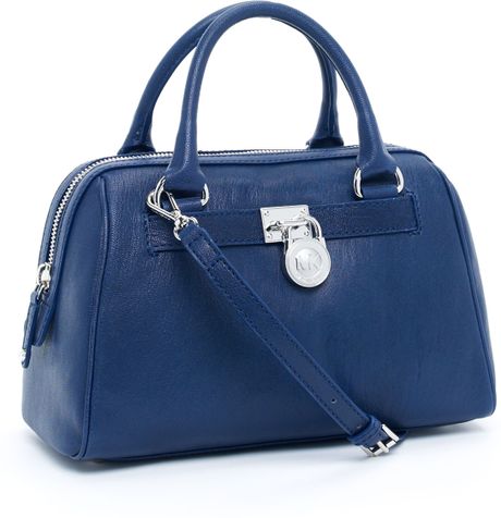 Michael Kors Medium Hamilton Satchel, Navy in Blue (navy) - Lyst