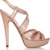 Miu Miu Metallic Watersnake Sandals in Pink (rose) - Lyst