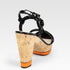 Prada Knotted Patent Leather Platform Sandals in Black - Lyst