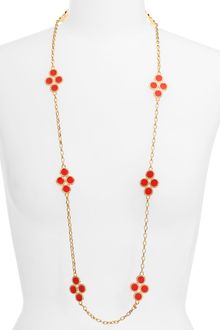 Tory Burch Cole Enamel Clover Necklace - Lyst