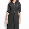 Tahari By Arthur S. Levine Matte Jersey Shirtdress in Black - Lyst