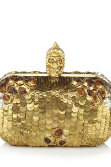 Alexander McQueen Sequin Skull Box Clutch - Lyst