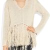 By Malene Birger Marrike Tasseled Looseknit Cottonblend Sweater in Beige (cream) - Lyst