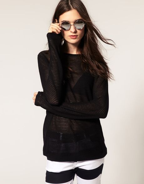 Cheap Monday Fine Knit Jumper in Black - Lyst