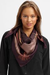 Gucci Horse Whip Print Silk Foulard Scarf