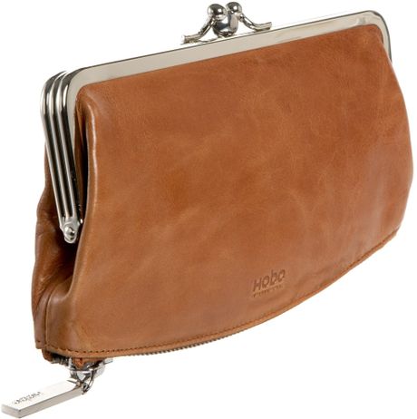 Hobo International Millie Frame Zipper Bottom Wallet in Brown (caramel) | Lyst