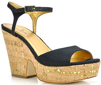 Kate Spade Penny - Black Cork Wedge Sandal - Lyst