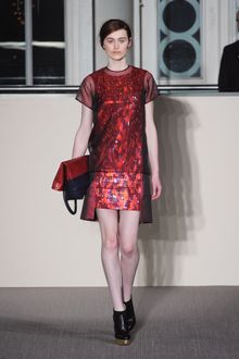 Matthew Williamson Fall 2012 Sleeveless Cocktail Dress with Cutout Hem and Multicoloured Stone Encrusted Front and Skirt  - Lyst