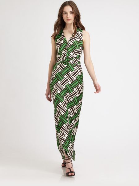 Milly Caroline Belted Dress in Green - Lyst