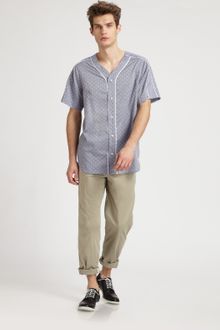 Richard Chai Polka-dot Baseball Shirt - Lyst