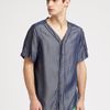 Richard Chai Washed Denim Baseball Shirt in Blue for Men (indigo) - Lyst