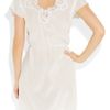 Rosamosario Bellezza Silkgeorgette and Chantilly Lace Chemise in White - Lyst