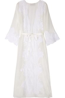 Rosamosario Silk-Georgette And Chantilly Lace Robe - Lyst